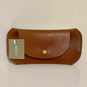 NWT J. Crew Brown Leather Glasses Case